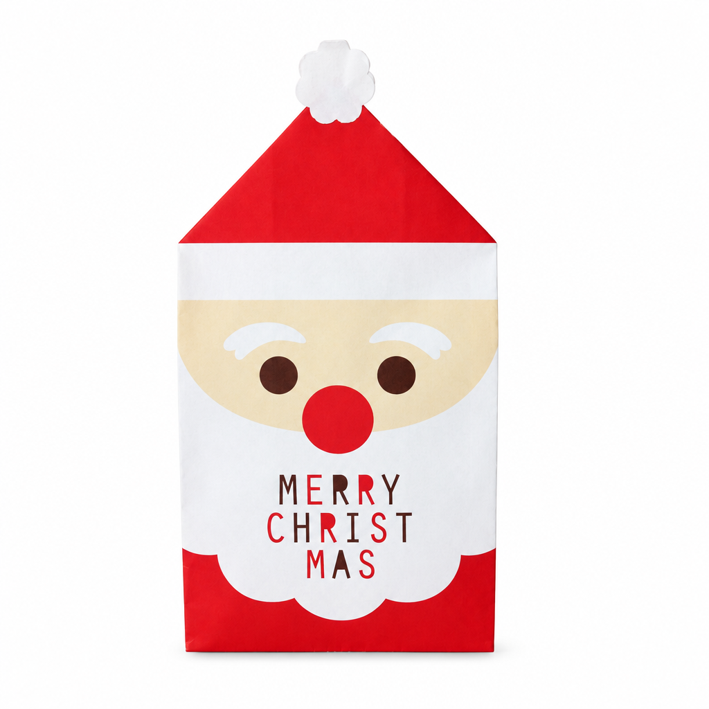 Happy Santa Christmas gift paper bags, 5 pack, polished product photo